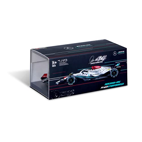 Bburago B18-38066H Formula 1 MB W13 E Performance (2022) with Helmet Hamilton 1:43 Scale Die-Cast Collectible Race Car, Assorted Colours