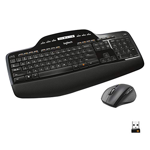 Logitech MK710 Wireless Keyboard and Advanced Mouse Combo for Windows, 2.4GHz Multimedia Keys, 3-Year Battery Life, PC/Mac, QWERTY UK English Layout - Black