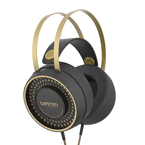 Betron Headphones, Wired, Over Ear, Retro Design. 50mm Stereo Drivers, 3.5mm Head Phone Connection, Large Comfortable Earpads