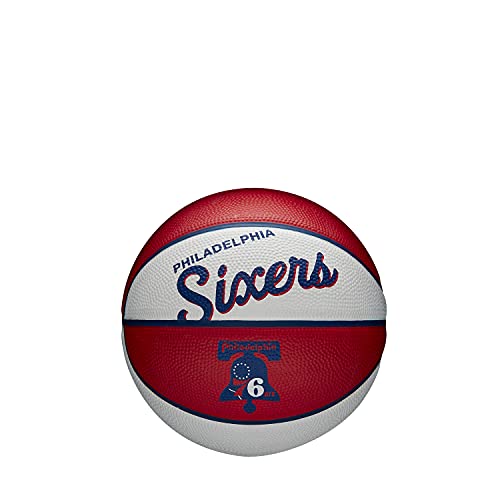 Wilson Mini-Basketball, Team Retro Model, PHILADELPHIA 76ERS, Outdoor, Rubber, Size: MINI