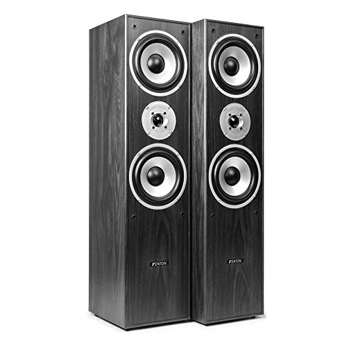 Fenton 5.0 Surround Sound Speakers System Hi Fi Home Cinema Theatre Black Wooden Tower Satellites