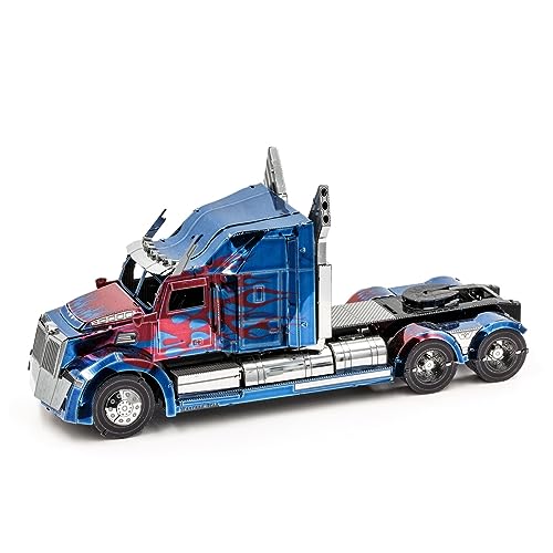 Metal Earth Fascinations Premium Series Transformers Optimus Prime Western Star 5700 Truck 3D Metal Model Kit Bundle with Tweezers