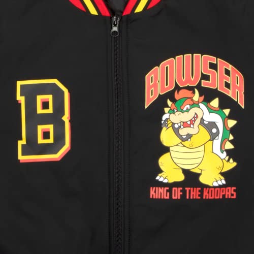 Nintendo Super Mario Bomber Jacket, Mario and Luigi Bomber Jacket, Bowser Black, 10-12