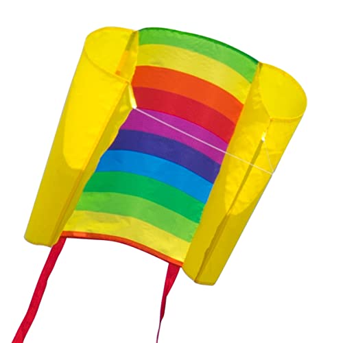 CIM MIC single line kite for children - Beach Kite – 29x18,5 inches - incl. 40m kite line and tails - from the age of 3 up … (Rainbow)