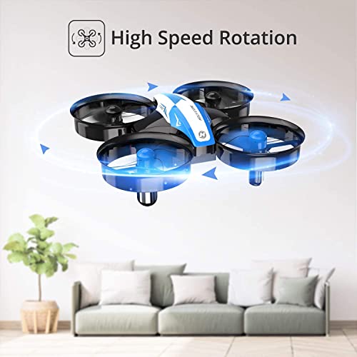 Holy Stone HS210 Mini Drone for Kids and Beginners RC Nano Quadcopter Indoor Small Helicopter Plane with Auto Hovering, 3D Flip, Headless Mode and 3 Batteries, Great Gift Toy for Boys and Girls, Blue