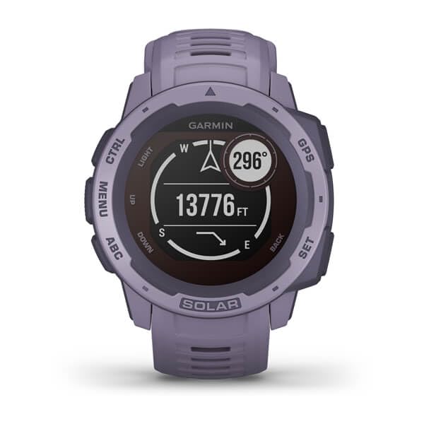 Garmin Instinct SOLAR, Rugged GPS Smartwatch, Built-in Sports Apps and Health Monitoring, Solar Charging and Ultratough Design Features, Orchid