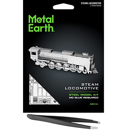 Metal Earth Steam Locomotive 3D Metal Model Kit Bundle with Tweezers Fascinations