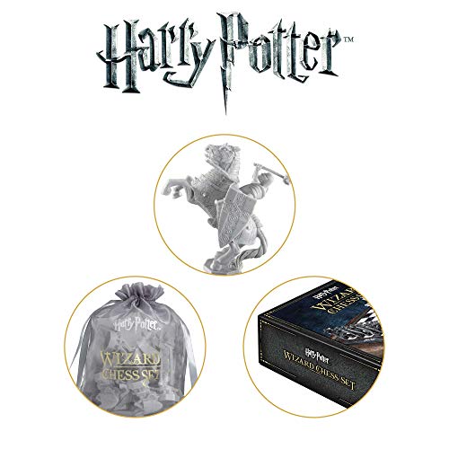 The Noble Collection Harry Potter Wizard Chess Set - Includes Chess Piece Storage Bags - Officially Licensed Harry Potter Film Set Movie - Gifts for Harry Potter Fans