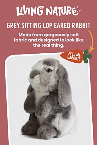 Living Nature Sitting Lop Eared Rabbit Stuffed Animal Plush Toy | Fluffy and Cuddly Rabbit Animal | Soft Toy Gift for Kids | Boys and Girls Stuffed Doll | Naturli Eco-Friendly Plushies | 18 cm