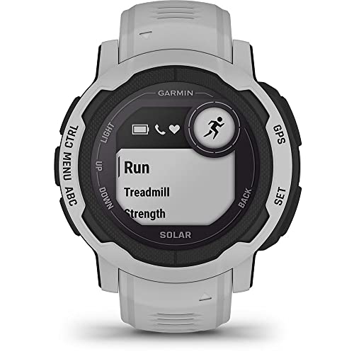 Garmin Instinct 2 SOLAR, Rugged GPS Smartwatch, Built-in Sports Apps and Health Monitoring, Solar Charging and Ultratough Design Features, Mist Grey