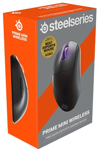 SteelSeries Prime Mini Wireless - Esports Performance Wireless Gaming Mouse - 100 Hour Battery - Magnetic Optical Switches -  Mini Form Factor, Black