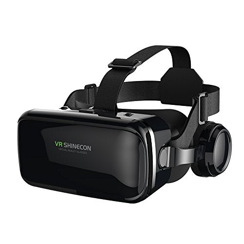 VR Headset with Headphones, FIYAPOO Virtual Reality Headset 3D VR Goggles Glasses for 3D Movies Video Games Compatible with 4.7-6.6 Inches iPhone Android Smartphones