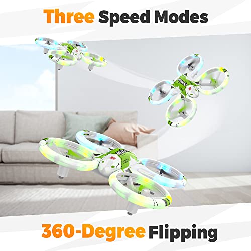 BEZGAR HQ051S Drone for Kids - Mini Drone with Upgraded LED Lighting Effect, RC Drones 3D Flip and Headless Mode, Quadcopter Drone for Beginners, Easy to fly Gift Toy for Boys Girls and Adults