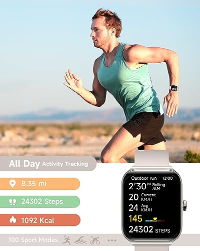 TOOBUR Smart Watch for Women Men Alexa Built-in,1.95" Fitness Tracker with Answer/Make Calls,IP68 Waterproof/Heart Rate/Sleep Tracker/Blood Oxygen/100 Sport Modes,Fitness Watch Compatible iOS Android