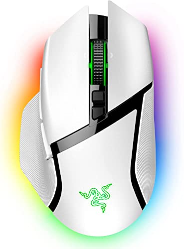 Razer Basilisk V3 Pro - Customizable Wireless Gaming Mouse with Razer HyperScroll Tilt Wheel (Focus Pro 30K Optical Sensor, 13-Zone Chroma Lighting, 10+1 Programmable Buttons) White