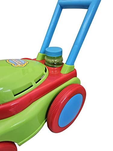 Bubble Mania Bubble Lawn Mower Toy - Friction Powered, No Batteries Required - Bubble Mower For Kids - Kids Garden Toys - Kids Toy Bubble Lawnmower - Toddler Outdoor Garden Toys For 2 Year Olds Plus