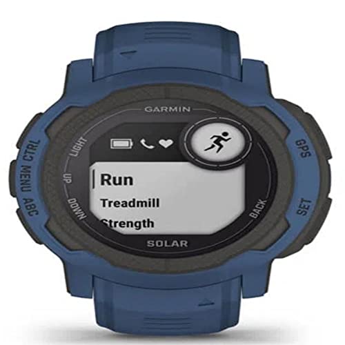 Garmin Instinct 2 SOLAR, Rugged GPS Smartwatch, Built-in Sports Apps and Health Monitoring, Solar Charging and Ultratough Design Features, Tidal Blue