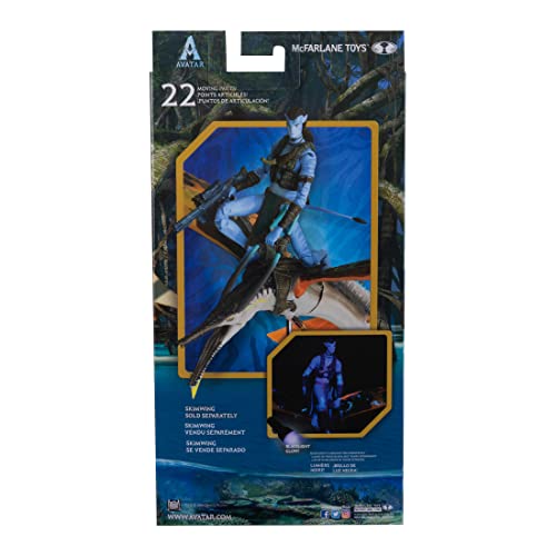 McFarlane Toys , Disney Avatar, World of Pandora 7-inch Jake Sully (Reef Battle) Classic Avatar Movie Action Figure with 22 Moving Parts, Disney Toys Collectible Figure with Collectors Stand, Ages 12+