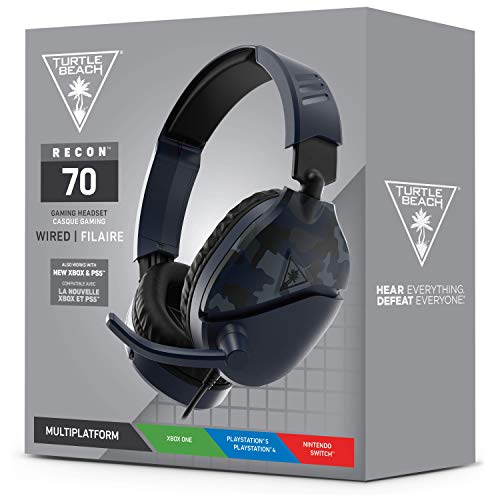 Turtle Beach Recon 70 Camo Blue Gaming Headset for PS5, PS4, Xbox Series X|S, Xbox One, Nintendo Switch & PC