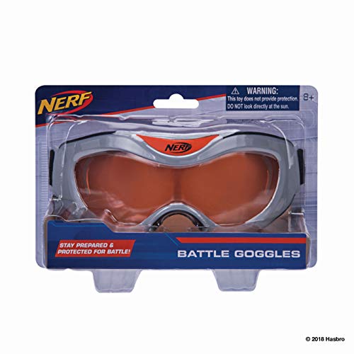 NERF Elite Goggles, Transparent/Clear Impact-Resistant Tactical Eyewear, for use Blaster - Stay Prepared & Protected for Battle - One Size Fits All