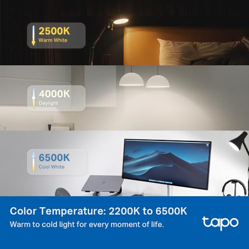 Tapo Matter Smart Wi-Fi LED Bulb, Multicolours, E27, 8.6W, Energy Monitoring, Works with Apple HomeKits, Amazon Alexa and Google Home, Colour-Changeable, No Hub Required (Tapo L535E) [Energy Class E]