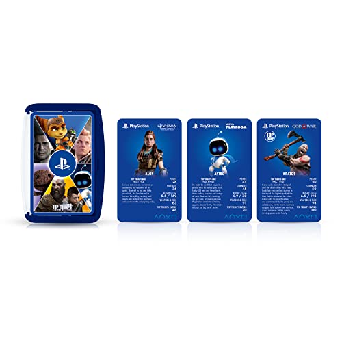 Top Trumps PlayStation Limited Edition Card Game, 30 of Sony's videogames in one deck, Play with Kratos from God of War, Abby from The Last of Us II and Bloodborne's Hunter, players aged 18 plus