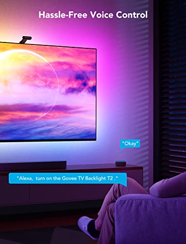 Govee Envisual LED TV Backlight T2 with Dual Cameras, DreamView RGBIC Wi-Fi Double TV Lights Beads for Adapts to Ultra-Thin 55-65 inch TVs, Smart App Control, Music Sync