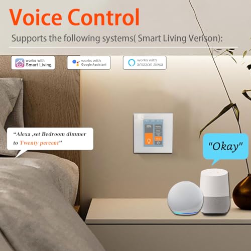 LANBON LCD 1 Gang Smart Dimmer Switch L8-HD, by Mesh WiFi No Drop & Lag,2-Way,Supports Alexa&Google Home, Neutral Wire Required