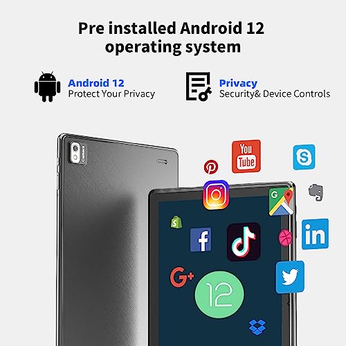 SGIN Tablet 10.1 Inch Android 12 Tablet PC 8GB RAM 128GB Storage, 800x1280 IPS Display, Octa-core Processor, WiFi, Bluetooth, Type-C, 6000mAh Battery