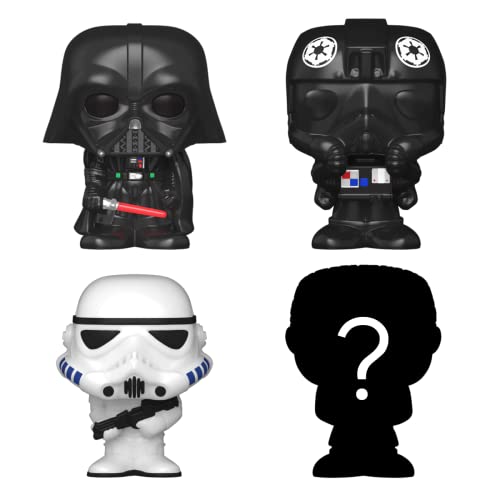 Funko Bitty POP! Star Wars - Darth Vader™, TIE Fighter Pilot™, Stormtrooper™ and A Surprise Mystery Mini Figure - 0.9 Inch (2.2 Cm) Collectable - Stackable Display Shelf Included - Gift Idea