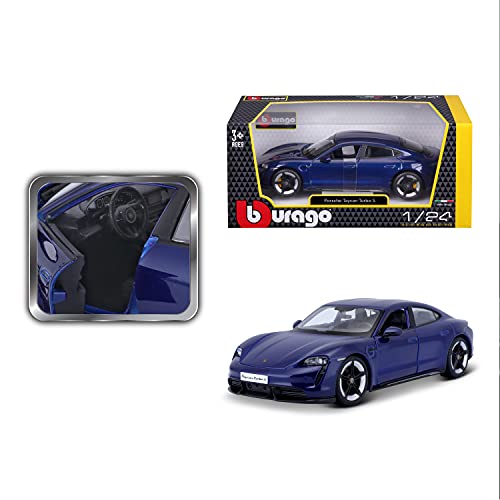 Bburago Porsche Taycan Turbo S in Blue 1/24 Scale (18-21098B)