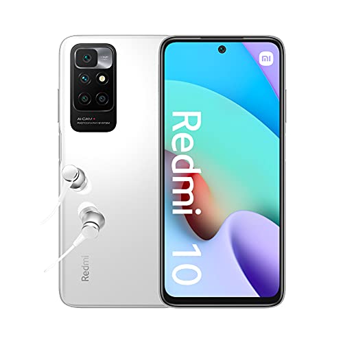 Xiaomi Redmi 10 - Smartphone 4+128GB, 6,5” FHD+ 90Hz DotDisplay, MediaTek Helio G88, 50MP AI quad Camera, 5000mAh, Pebble White (UK Version + 2 Years Warranty)