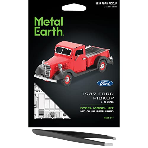 Fascinations Metal Earth 1937 Ford Pickup 3D Metal Model Kit Bundle with Tweezers