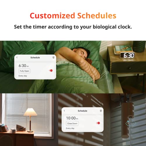 SwitchBot Blind Tilt Motorized Blinds - Smart Electric Blinds with Bluetooth Remote Control, Solar Powered, Light Sensing Control, Add Hub to Work with Alexa & Google Home