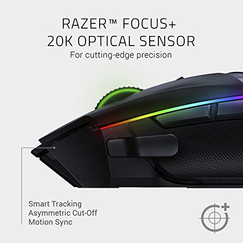 Razer Basilisk Ultimate with Charging Station - Wireless Gaming Mouse with 11 Programmable Buttons (Optical 20k Focus+ Sensor, Optical Mouse Switch, RGB Chroma, Customisable Scroll Wheel) Black