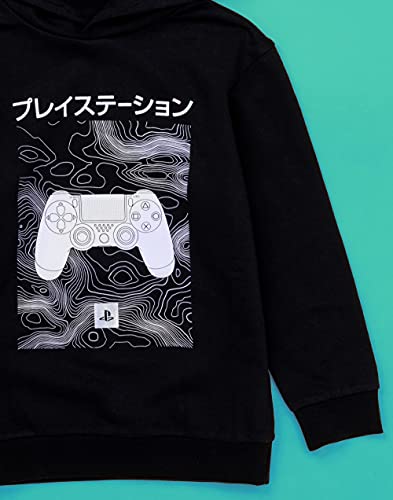 Playstation Kids Hoodie | Boys Girls Games Japanese Logo Black Jumper Jacket | Gamer Merchandise 5-6 Years