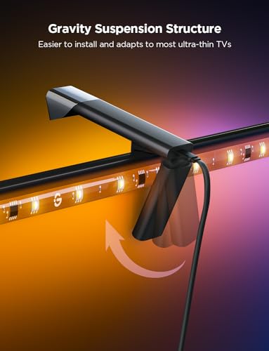 Govee TV Backlight 3 Lite with Fish-eye Correction Function Sync to 55-65 Inch TVs, 3.6m RGBICW Wi-Fi TV LED Backlight with Camera, 4 colours in 1 Lamp Bead, Voice and APP Control, Adapter