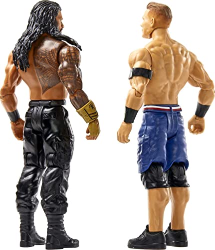 Mattel WWE Roman Reigns vs John Cena Championship Showdown Action Figure 2-Pack with Universal Championship, 6-inch