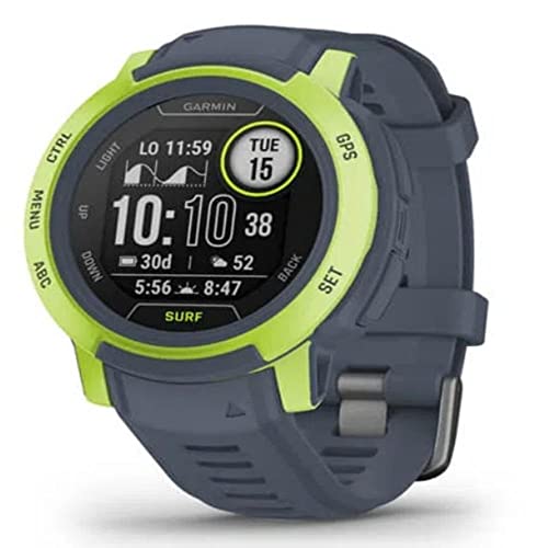 Garmin Instinct 2 SOLAR SURF, Rugged Surf Smartwatch with Tide Data, Dedicated Surfing Activity Features and Solar Charging, Mavericks