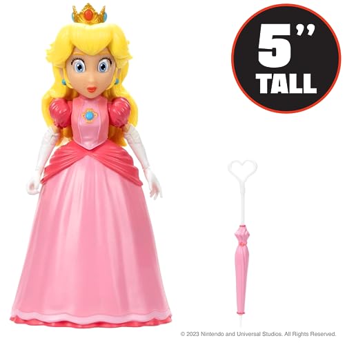 Super Mario Movie 5”/ 12.5cm Peach Action Figure with Umbrella Accessory