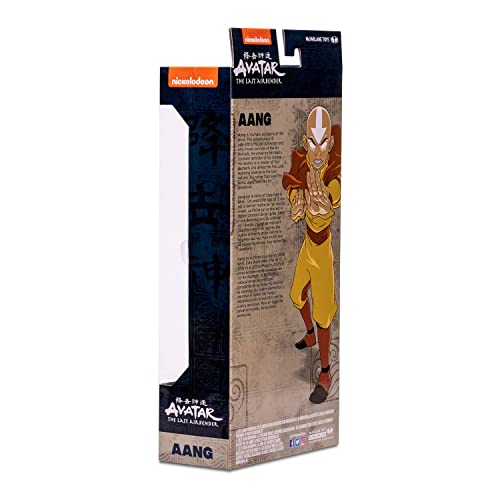 McFarlane Toys, Avatar the Last Airbender 7-inch Gold Label Aang Action Figure with 22 Moving Parts, Collectible Figure with Accessories and Collectors Stand Base – Ages 12+