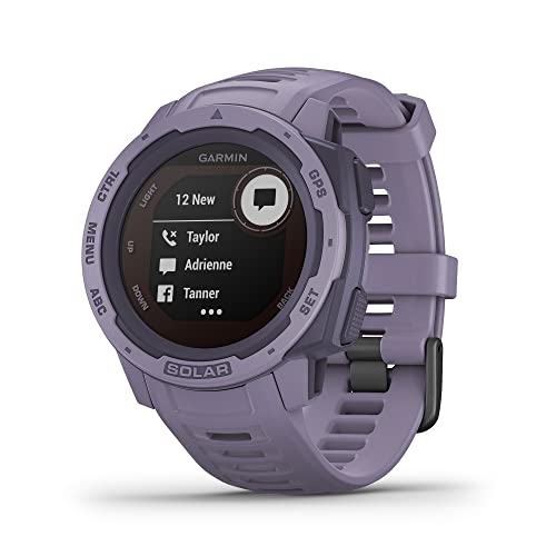 Garmin Instinct SOLAR, Rugged GPS Smartwatch, Built-in Sports Apps and Health Monitoring, Solar Charging and Ultratough Design Features, Orchid