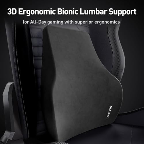 AutoFull C3 Gaming Chair Ergonomic Office Chair with 3D Bionic Lumbar Support, Racing Style Premium PU Leather Computer Chair Gamer Chairs with Footrest and Headrest,Black,(3-Years Warranty)