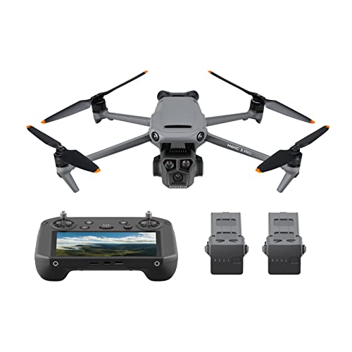 DJI Mavic 3 Pro Fly More Combo with DJI RC Pro (high-bright screen), 4/3 CMOS Hasselblad Camera, three Intelligent Flight Batteries, Charging Hub, ND Filters Set, and more, 4K Camera drone for adults