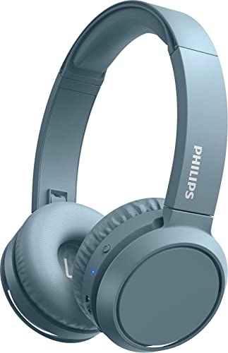 PHILIPS On-Ear Headphones H4205BL/00 with Bass Boost Button (Bluetooth, 29 Hours Playback Time, Quick Charging Feature, Noise Isolating, Flat Folding), Matte Blue - 2020/2021 Model, On-Ear