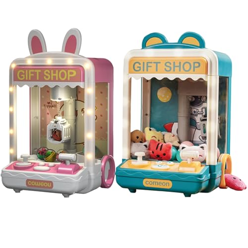 Eyccier Mini Claw Machine For Kids Adjustable Sounds and Music Kids Claw Machine with Mini Plush ＆ Capsule Toys Arcade Game Mini Vending Machine Birthday Gifts for Girls Style 1