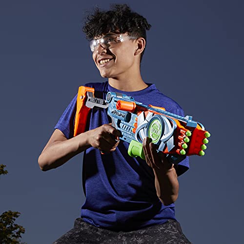 NERF Elite 2.0 Flipshots Flip-16 Blaster with 16 Dart Barrels That Flip to Double Your Firepower, 16-Dart Capacity, 16 Elite Darts