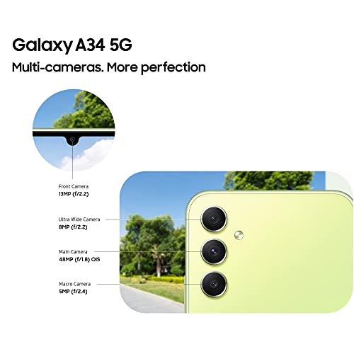 Samsung Galaxy A34 5G Mobile Phone 6.6 Inch Super AMOLED screen 256GB Awesome Violet 3Y Extended Manufacturer Warranty with Buds2 White