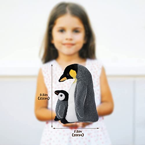 Penguin Mom & Baby Plush Toy, 33cm Stuffed Animal Small Plushie Doll, Soft Fluffy Like Real Penguin Hugging Toy - Present for Every Age & Occasion (assa-911)