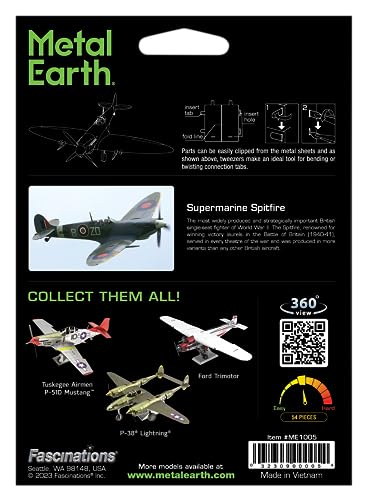 Metal Earth Supermarine Spitfire Color 3D Metal Model Kit Fascinations